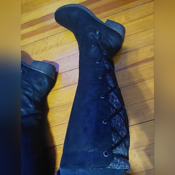 Black knee-high boots size 10 - Picture 3 of 6